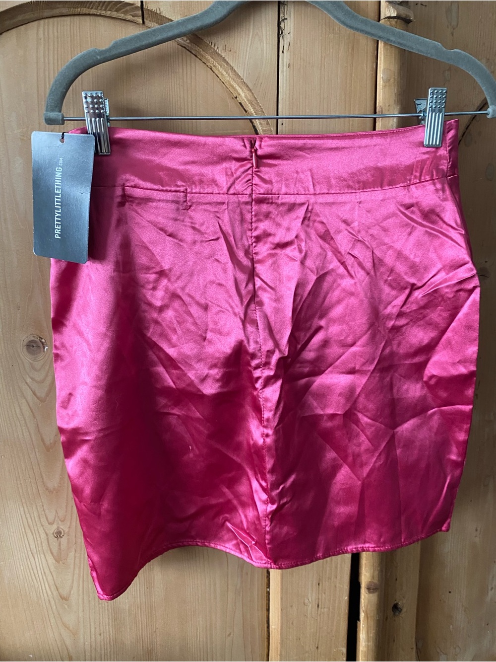 PrettyLittleThing Bright Pink Satin Skirt